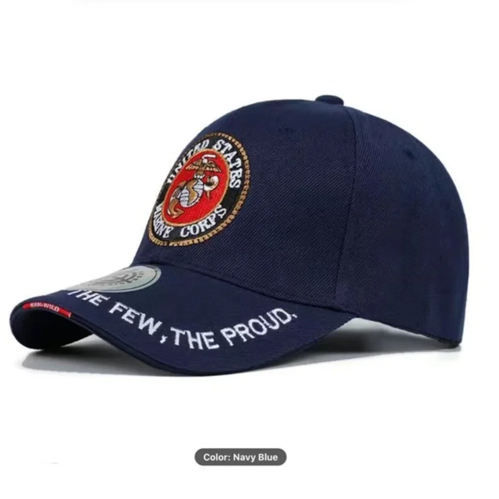 Marine Corps Baseball Cap Patriotic Trucker Hat USMC Embroidered Blue Unisex Men - Picture 11 of 14